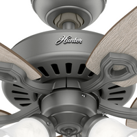 52 inch Builder Matte Silver Ceiling Fan with LED Light Kit and Pull Chain