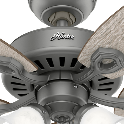 52 inch Builder Matte Silver Ceiling Fan with LED Light Kit and Pull Chain