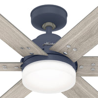44 inch Pacer Indigo Blue Ceiling Fan with LED Light Kit and Handheld Remote