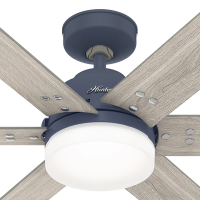 44 inch Pacer Indigo Blue Ceiling Fan with LED Light Kit and Handheld Remote