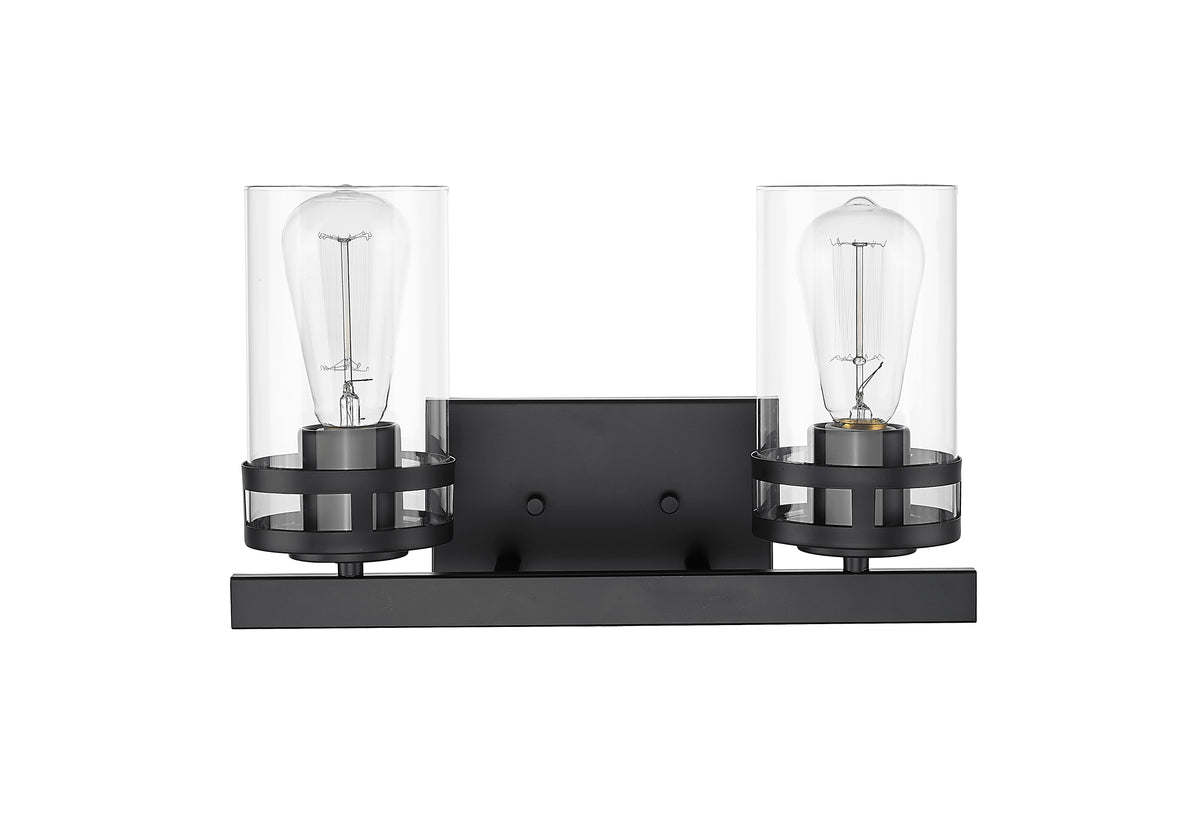 14.5'' Lunden Matte Black 2 Light Bath Vanity