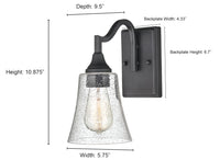 5.75'' Caily Matte Black 1 Light Wall Sconce