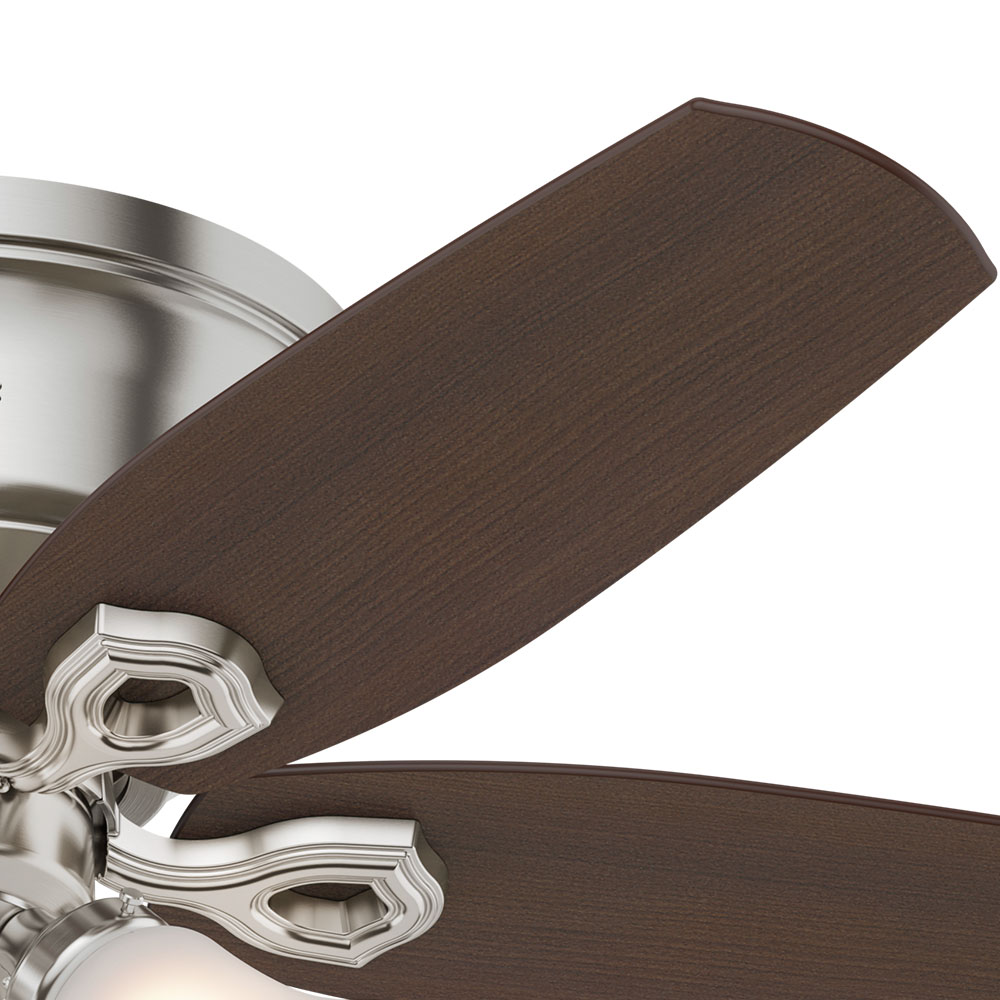 42 inch Builder Brushed Nickel Low Profile Ceiling Fan with LED Light Kit and Pull Chain