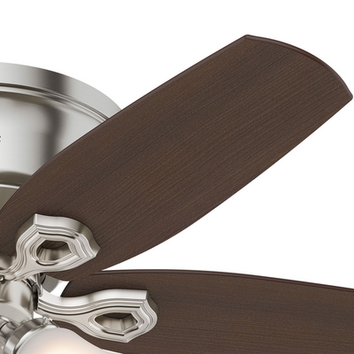 42 inch Builder Brushed Nickel Low Profile Ceiling Fan with LED Light Kit and Pull Chain