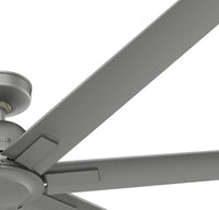 72 inch Downtown ENERGY STAR® Matte Silver Damp Rated Ceiling Fan and Wall Control
