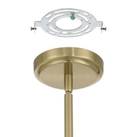 Abbey 23-inch 6-light Brass and Cream Cotton Rope Chandelier
