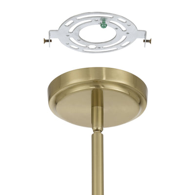 Abbey 23-inch 6-light Brass and Cream Cotton Rope Chandelier