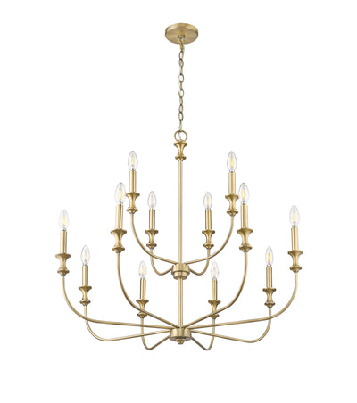 31.5'' Savanne Vintage Brass 12 Light Chandelier