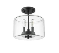 10.6'' Asheville Matte BlackClear 3 Light Semi-Flush Mount