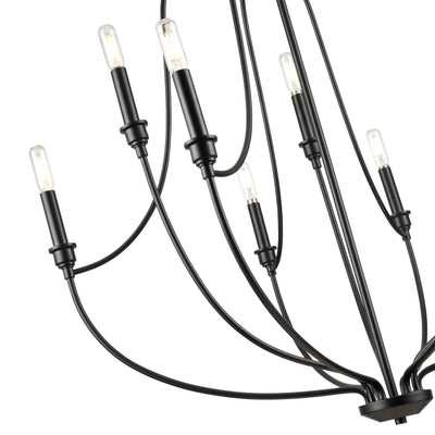37.25'' Senoia Matte Black 9 Light Chandelier