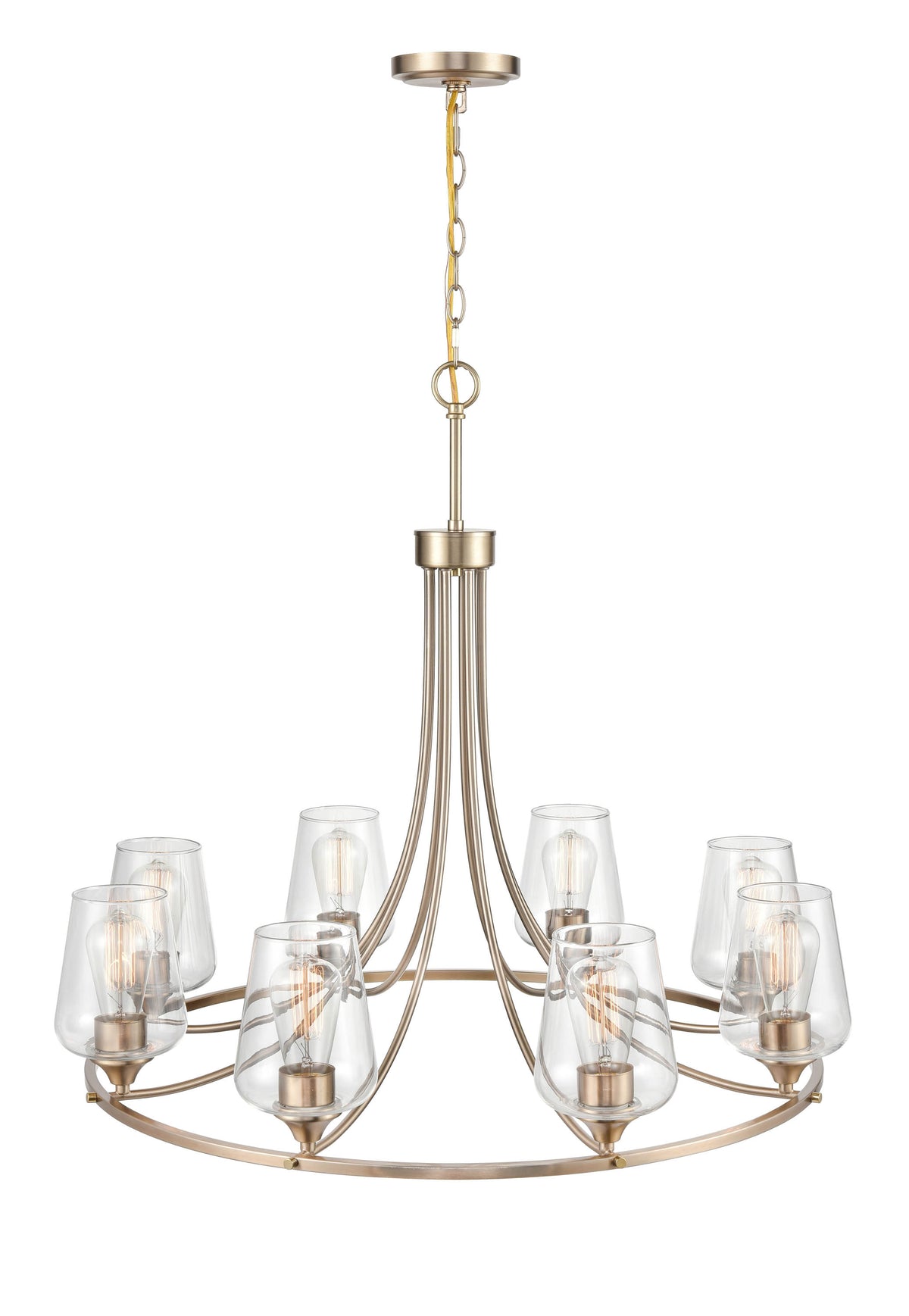 28'' Ashford Modern Gold 8 Light Chandelier