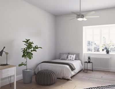 52 inch Sotto Brushed Nickel Ceiling Fan with LED Light Kit and Handheld Remote