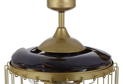 48 Inch Antique Gold Retractable Blade Ceiling Fan