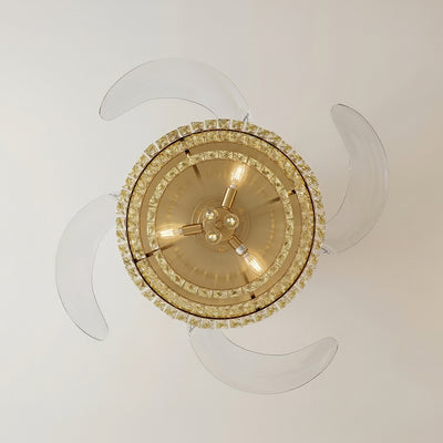 48 Inch Gold Retractable Blade Ceiling Fan