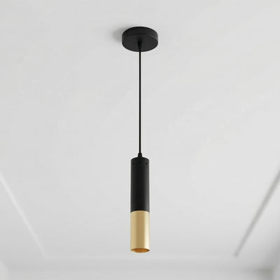 Anem 1 Light Satin Gold Mini Pendant with Matte Black Finish