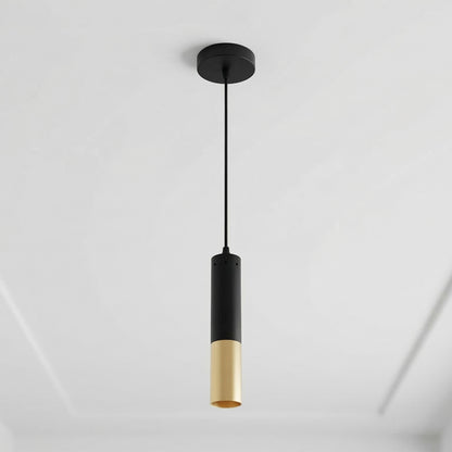 Anem 1 Light Satin Gold Mini Pendant with Matte Black Finish