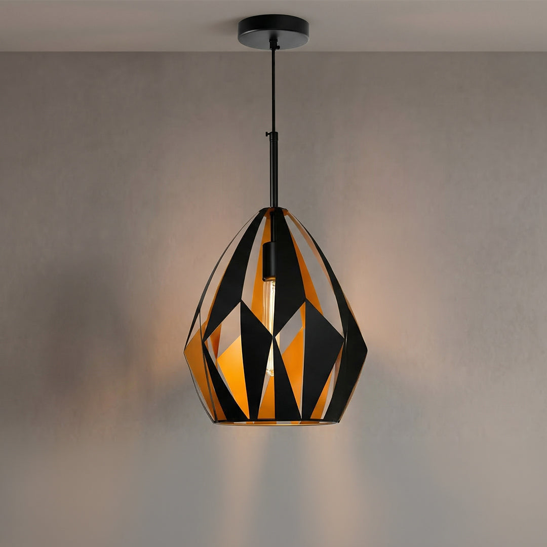 Oxide 1 Light 12 Inch Black Pendant Light in Black and Copper