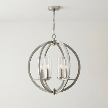 Elton 6 Light Satin Nickel Chandelier