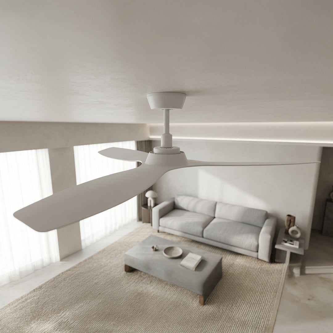 52 Inch Indoor Outdoor DC White Fan with Remote