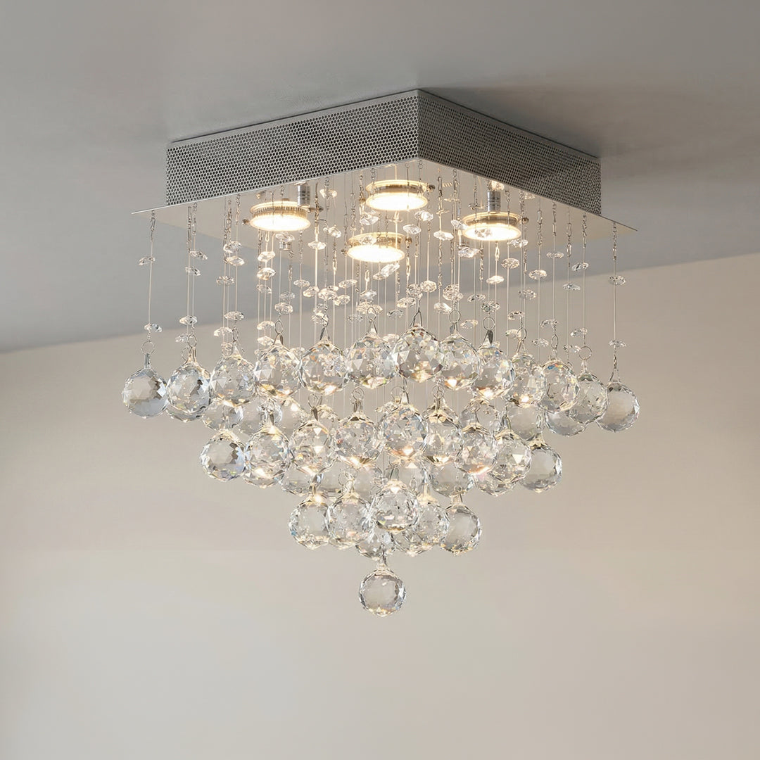 Square 4 Light Chrome Chandelier