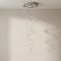 Spiral 7 Light Chrome Chandelier Flush Mount