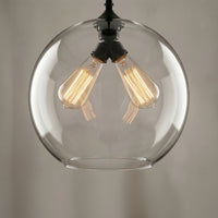 Glass 2 Light 12in Smoke Pendant Light