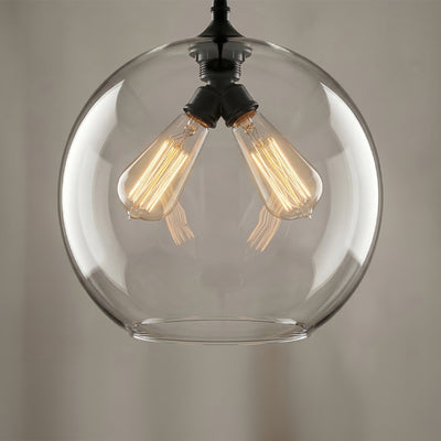 Glass 2 Light 12in Smoke Pendant Light
