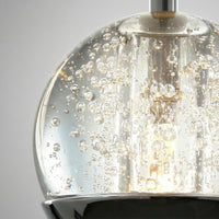 Perrier 1 Light 5 Inch Chrome Pendant with Frosted Globe