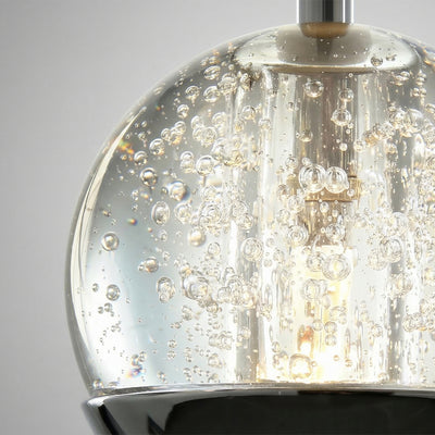 Perrier 1 Light 5 Inch Chrome Pendant with Frosted Globe