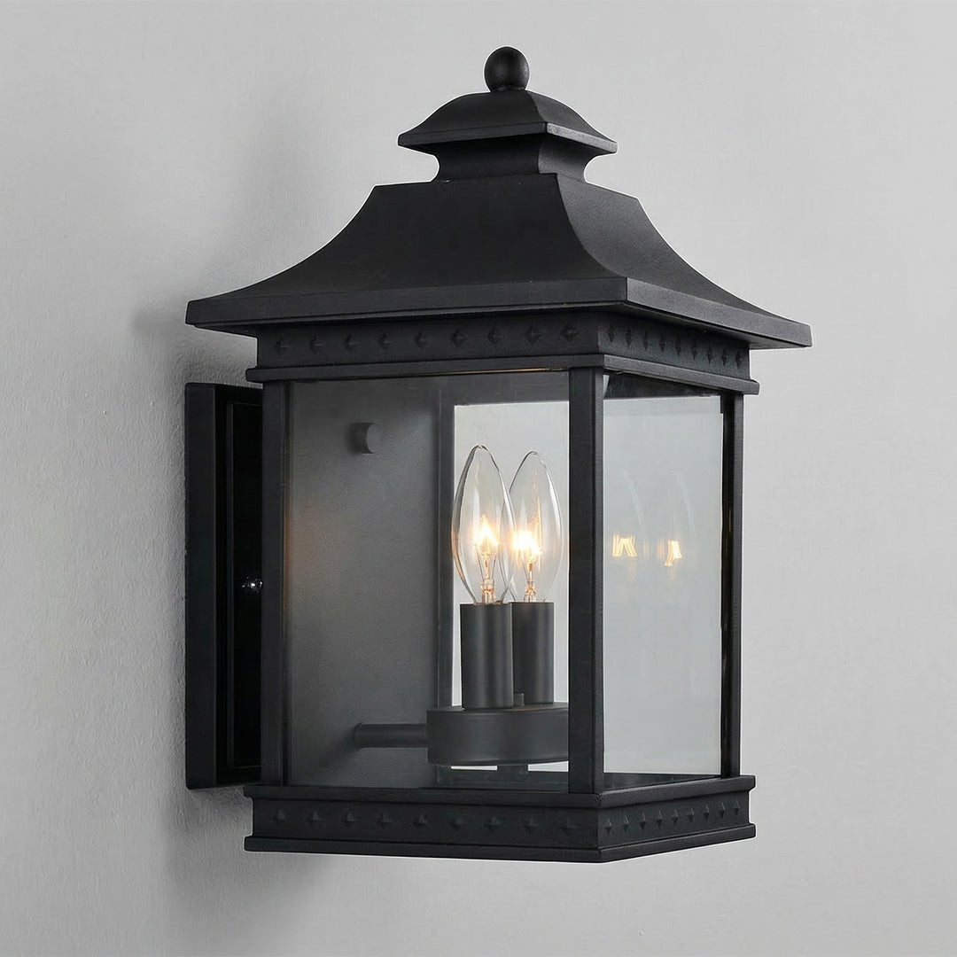 Cleveland 2 Light Black Outdoor Wall Light