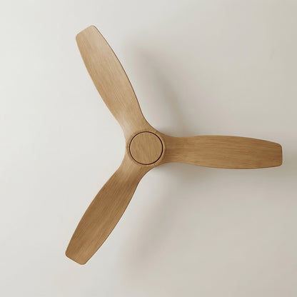 52 Inch Indoor Outdoor DC Brushed Nickel Fan with Teak Blades