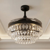 48 Inch Antique Black Retractable Blade Ceiling Fan
