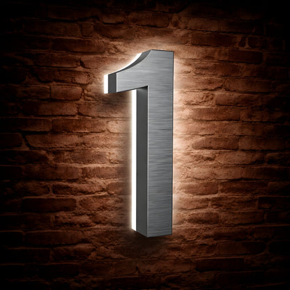 Illuminated Address Numbers - Stainless Steel - 6000K