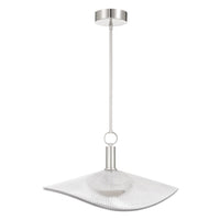 Novella 24-inch Polished Nickel LED Convertible Pendant with Clear Ribbed Glass Shade