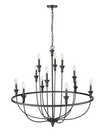 40.2'' Emery Matte Black 12 Light Chandelier