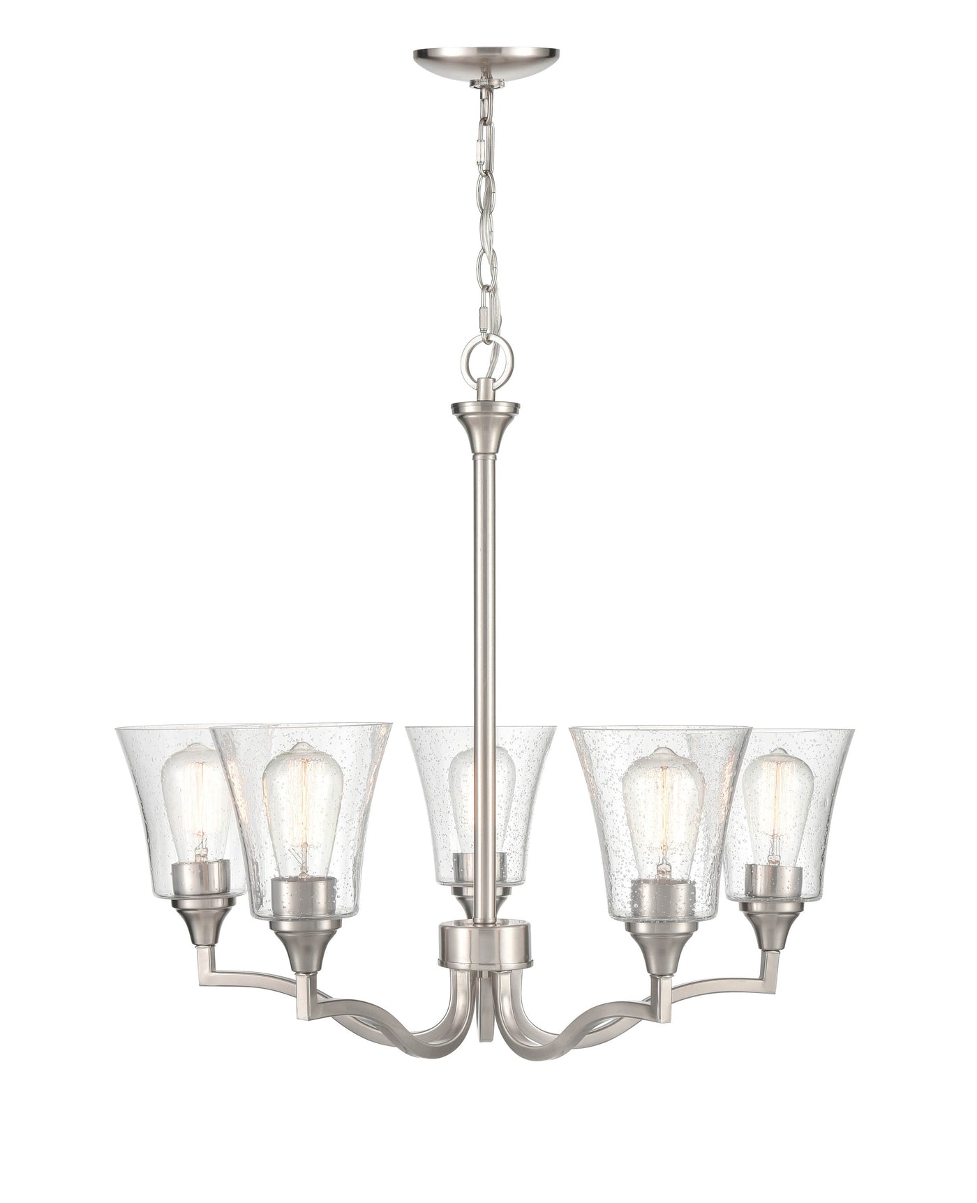 24'' Caily Brushed Nickel 5 Light Chandelier