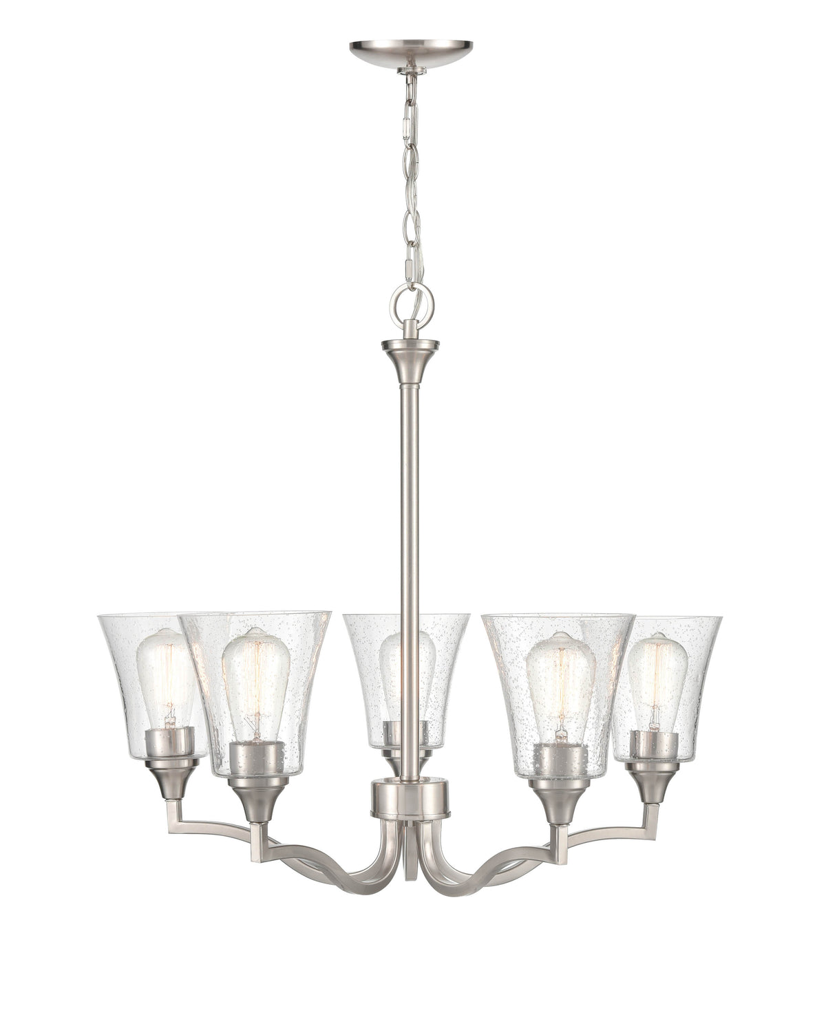 24'' Caily Brushed Nickel 5 Light Chandelier