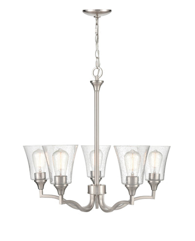 24'' Caily Brushed Nickel 5 Light Chandelier