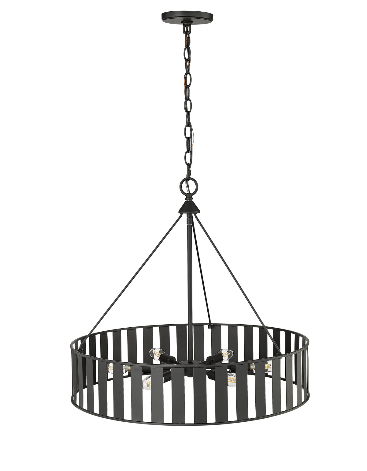 22'' Stella Matte Black 6 Light Chandelier
