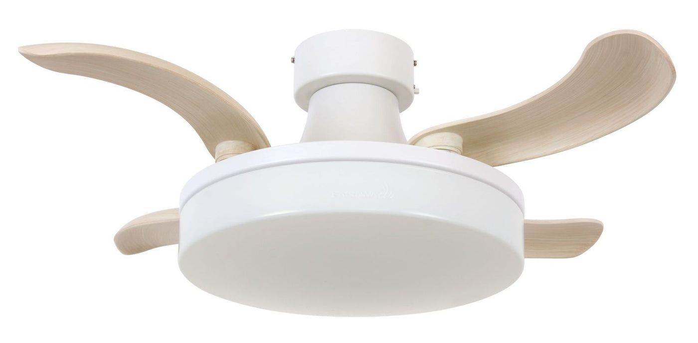 36 Inch Matte White Retractable Blade Ceiling Fan