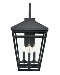12'' Seager Textured Black 3 Light Wall Sconce
