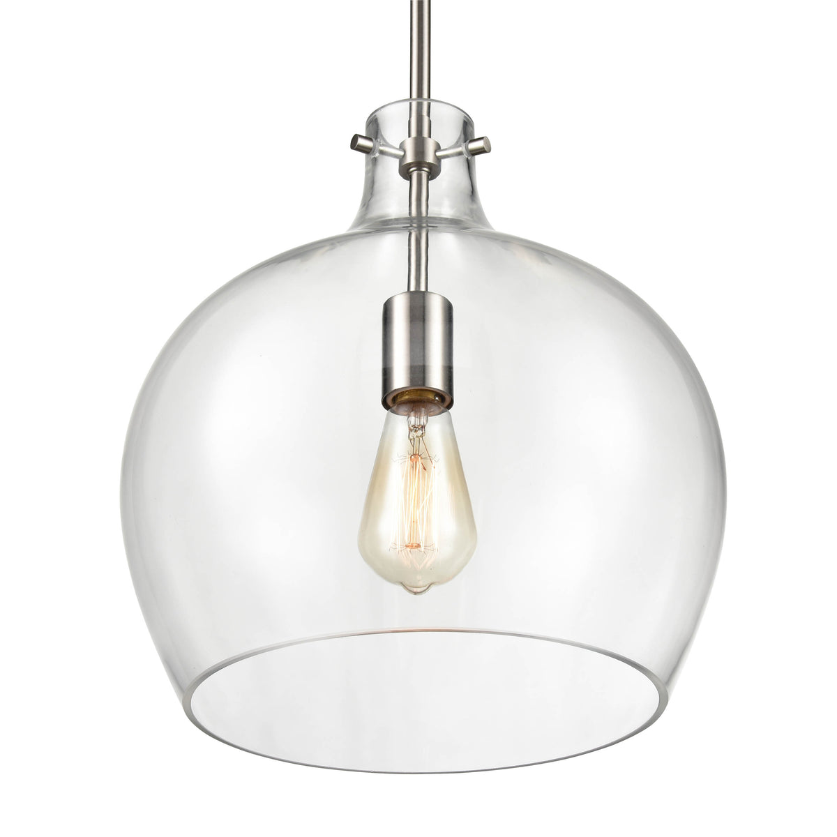 13-inch Brushed Nickel 1-Light Pendant Light