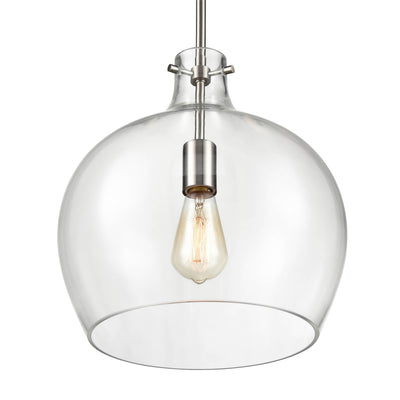 13-inch Brushed Nickel 1-Light Pendant Light