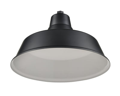 17'' Satin Black Aluminum R Series Classic Warehouse Shade