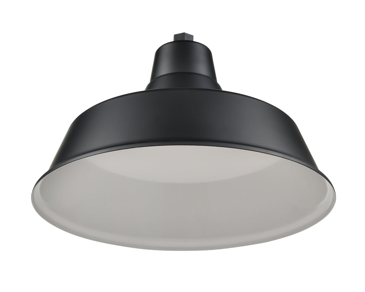 17'' Satin Black Aluminum R Series Classic Warehouse Shade