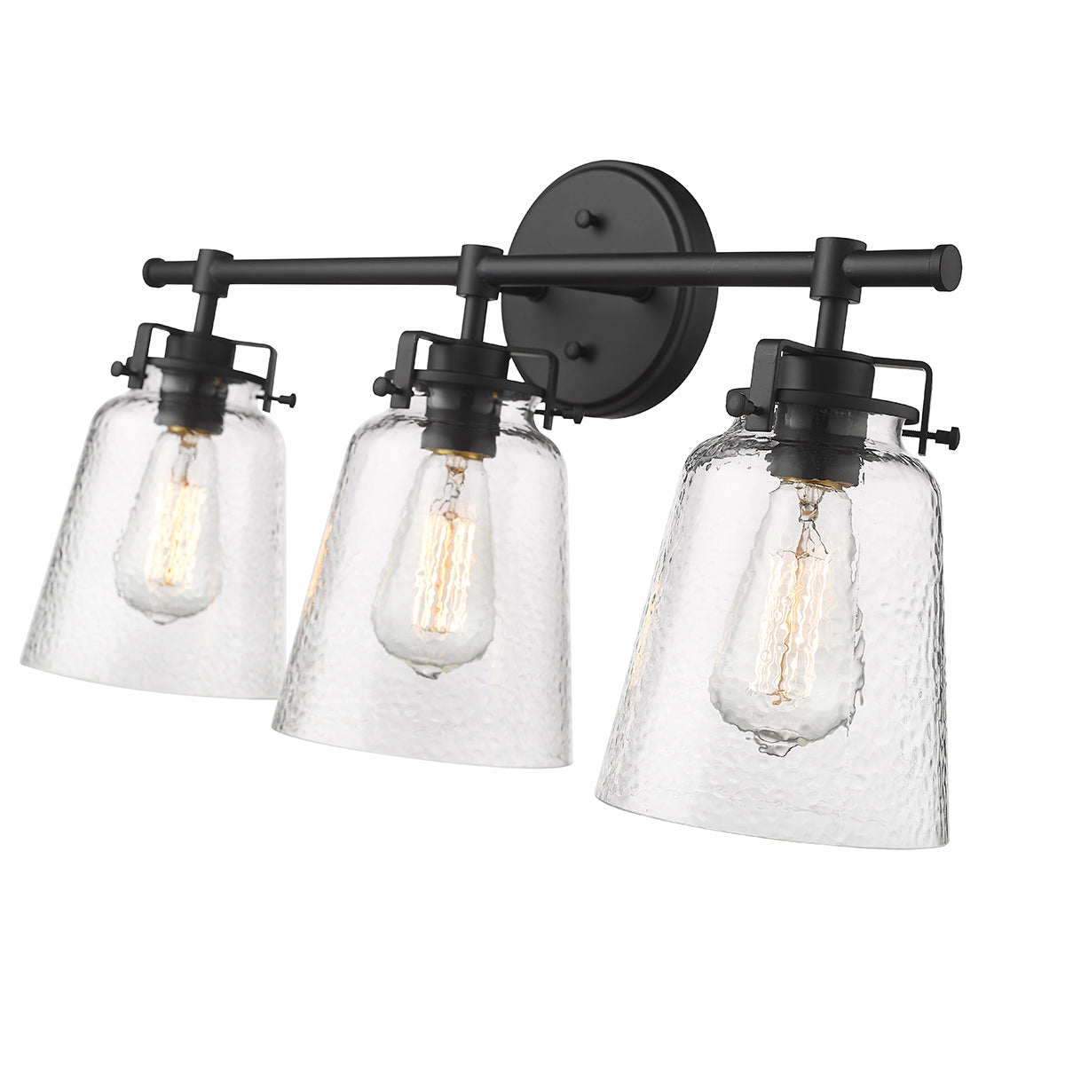 22.9'' Amberose Matte Black 3 Light Bath Vanity