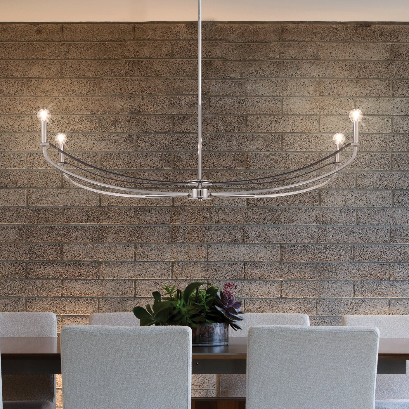 Sussex 47-inch 4-light Polished Nickel and Black Faux Leather Linear Chandelier