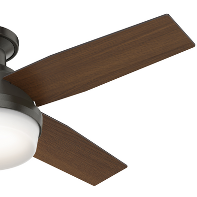44 inch Dempsey Noble Bronze Low Profile Ceiling Fan with LED Light Kit and Handheld Remote