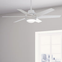52 inch Sotto Fresh White Ceiling Fan with LED Light Kit and Handheld Remote