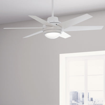 52 inch Sotto Fresh White Ceiling Fan with LED Light Kit and Handheld Remote